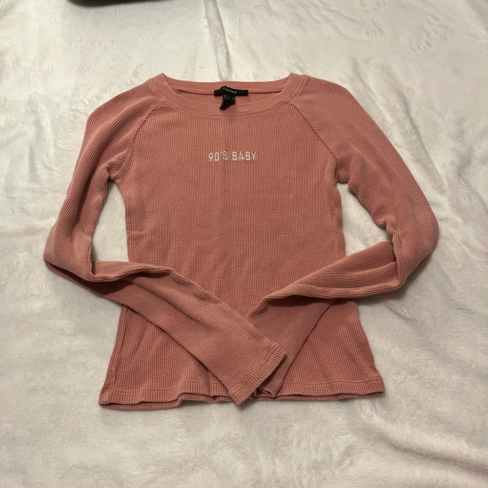 a pinkish colored long sleeve tee!
